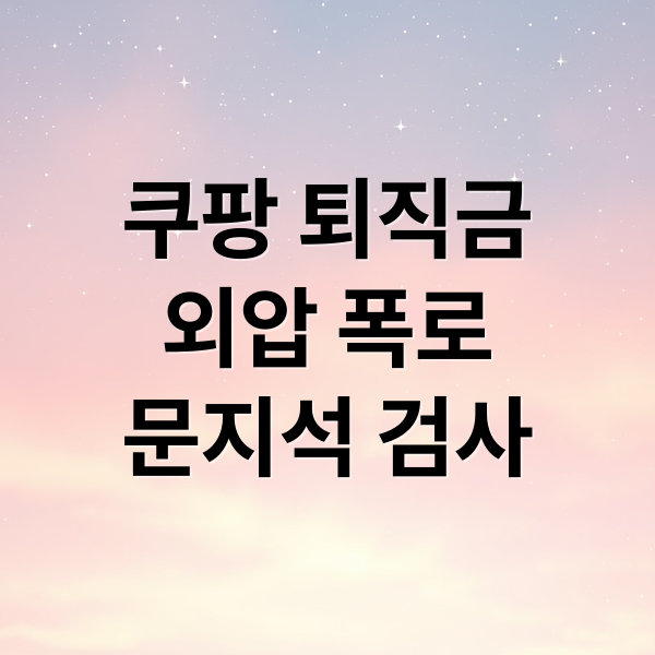 쿠팡 퇴직금
외압 폭로
문지석 검사 (문지석 검사 쿠팡 퇴직금 외압)