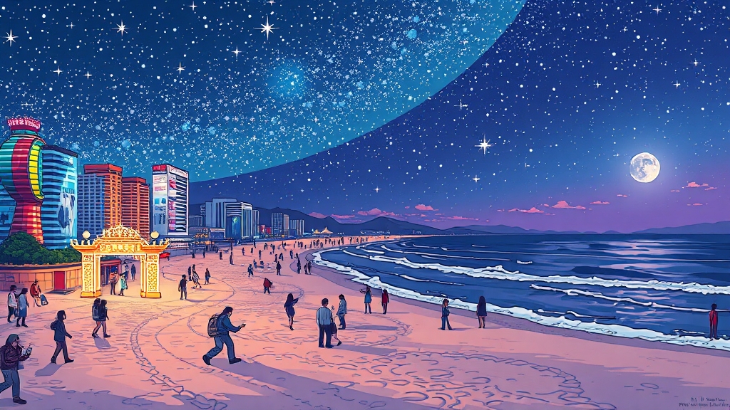 별빛 산책과 미디어 아트 (cartoon 스타일)