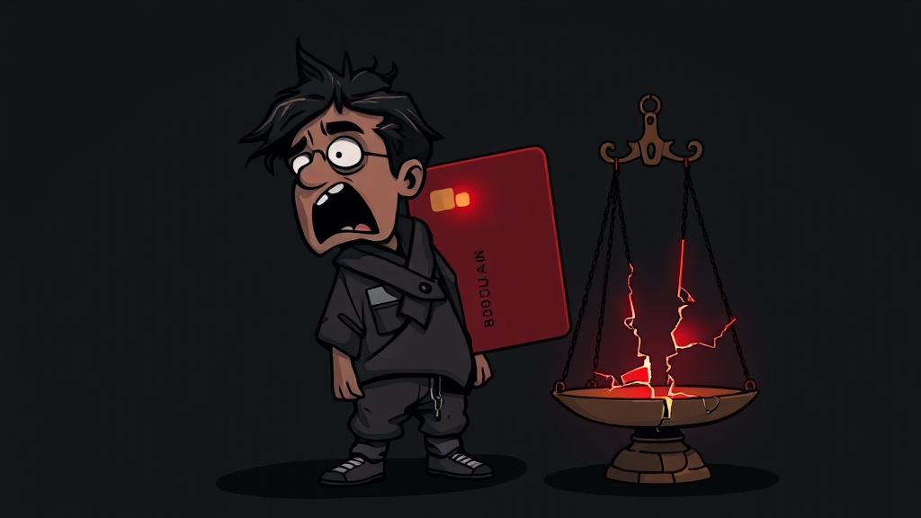 대출 연체, 어떤 불이익이 따를까요? (cartoon 스타일)