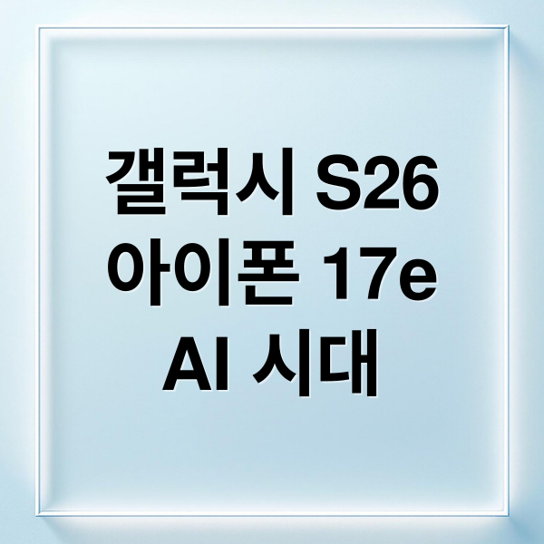갤럭시 S26 아이폰 17e AI 경쟁