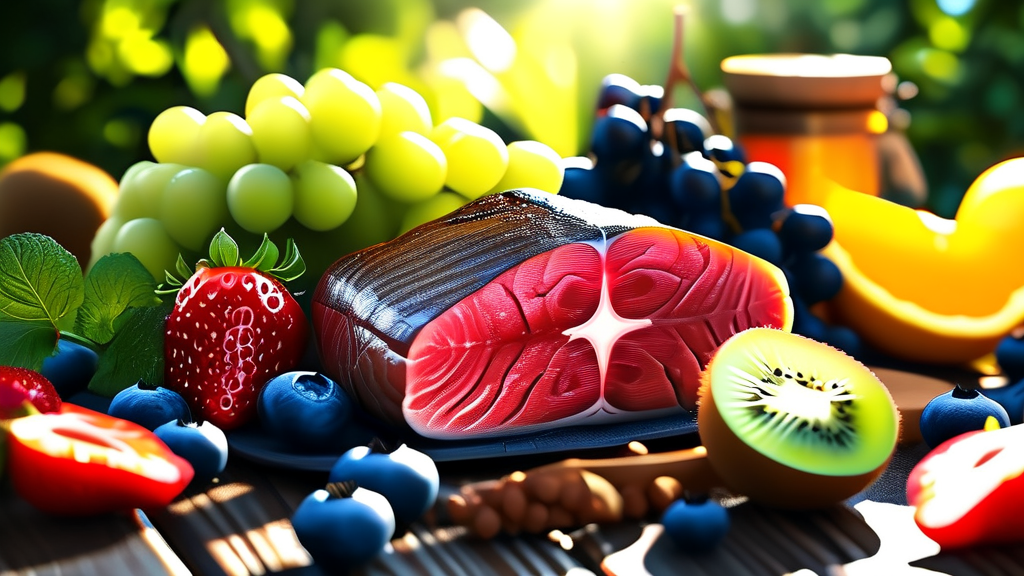 체중 감량을 위한 식단 구성 요소 (realistic 스타일)