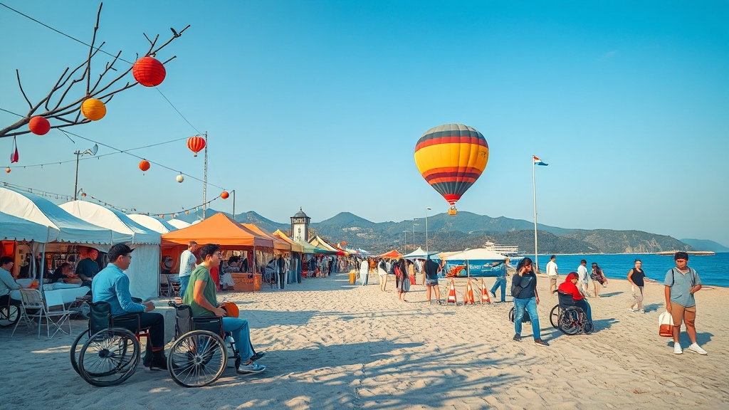 축제장 구성 및 편의시설 (realistic 스타일)