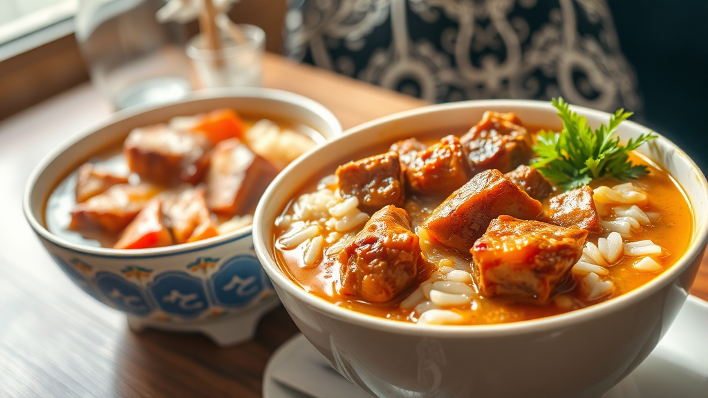 돼지국밥 vs 순대국밥, 당신의 선택은? (realistic 스타일)