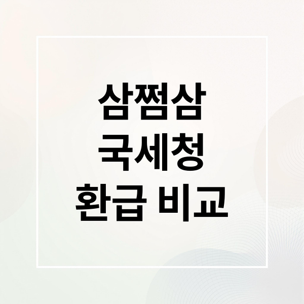 삼쩜삼
국세청
환급 비교 (세금 환급 삼쩜삼 국세청 원클릭)