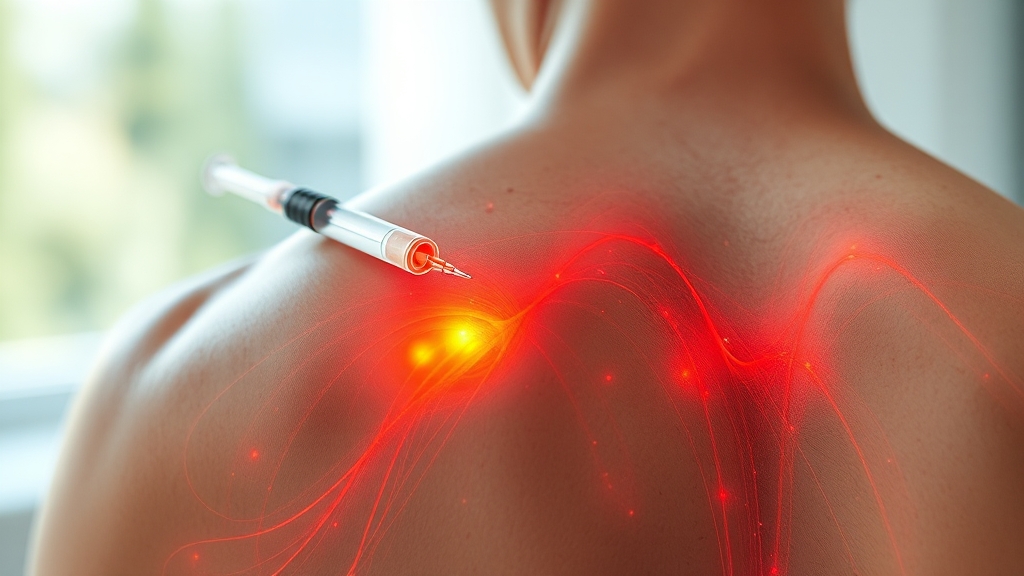 어깨충돌증후군 주사 치료 (realistic 스타일)