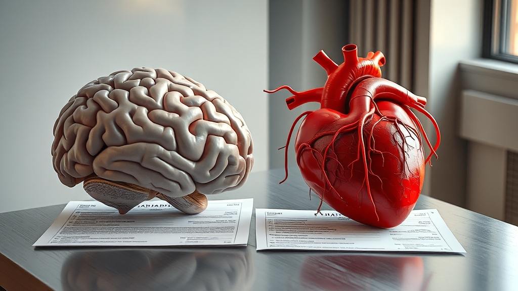 뇌혈관 vs 심혈관 보험 차이점 (realistic 스타일)