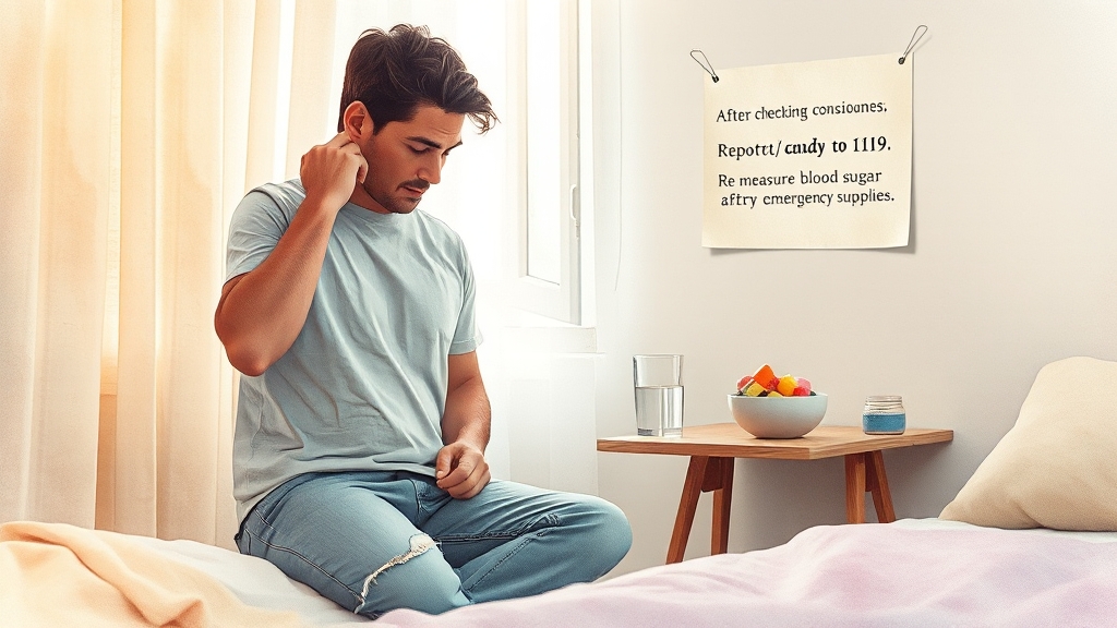 저혈당 응급 상황, 이렇게 대처하세요! (watercolor 스타일)