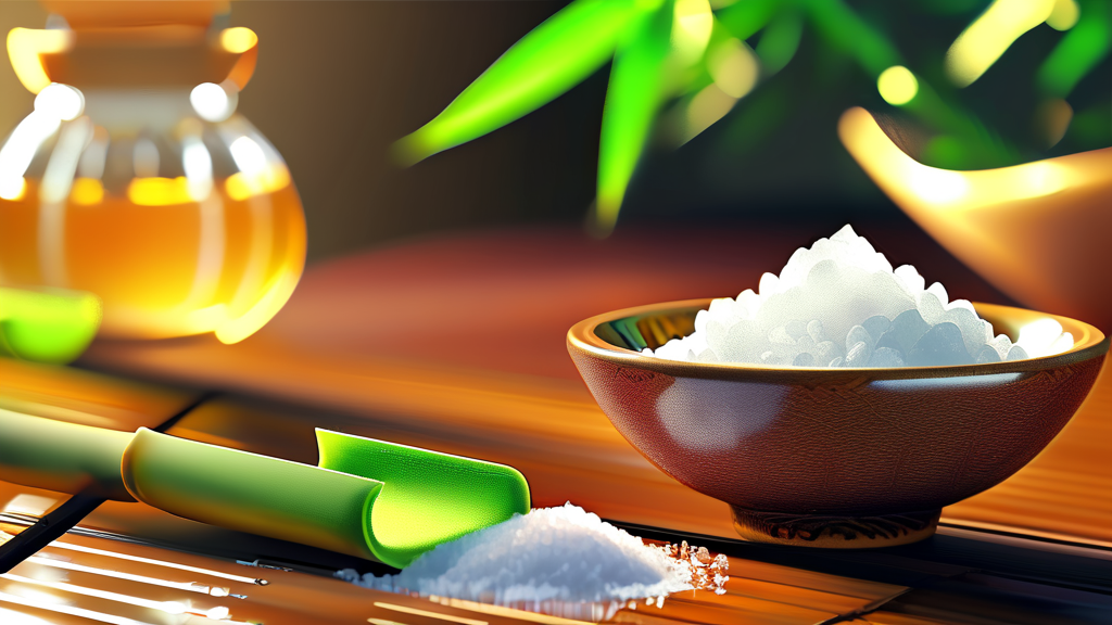 죽염 섭취 방법 및 활용법 (realistic 스타일)