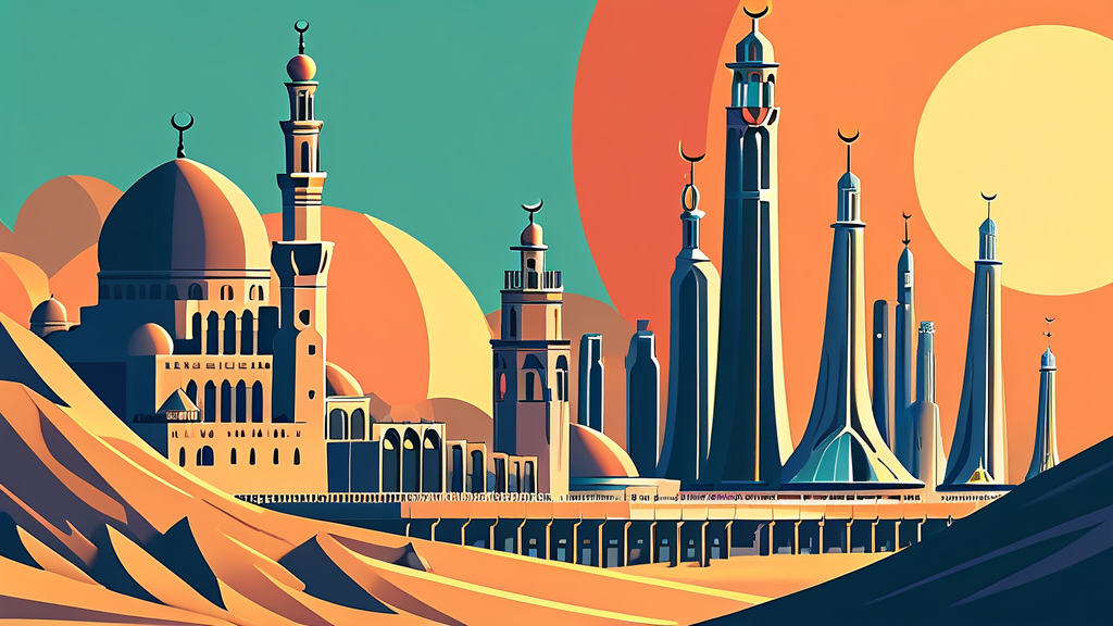 중동 리스크, 산업계 전반의 공급망 위협 (illustration 스타일)