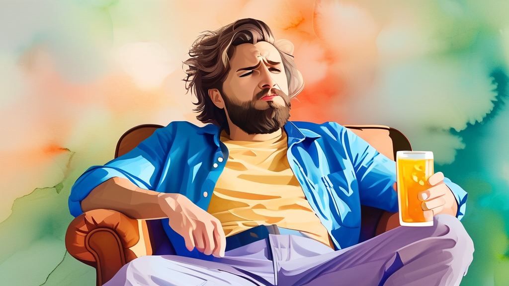 나도 모르게 소화불량 유발하는 간식과 음료의 비밀 (watercolor 스타일)