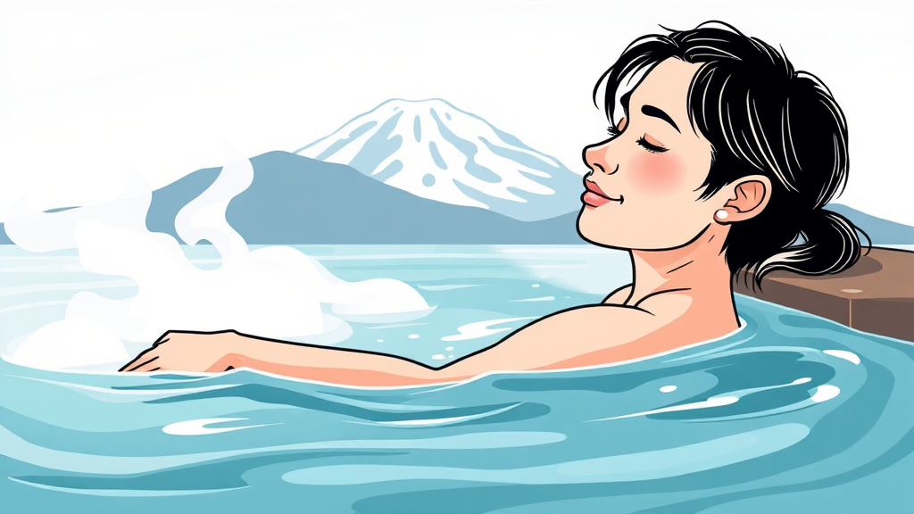온천수, 어디에 좋을까? (illustration 스타일)