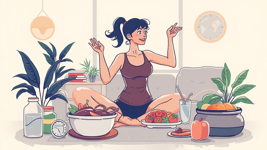 식단과 함께 병행해야 할 습관 (illustration 스타일)