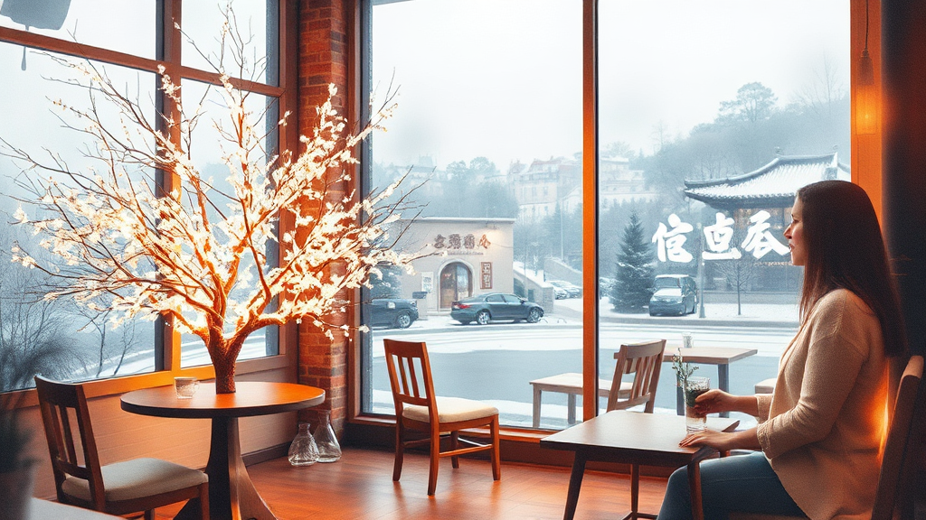 크리스마스 분위기 만끽: 맛집 & 편의시설 정보 (watercolor 스타일)