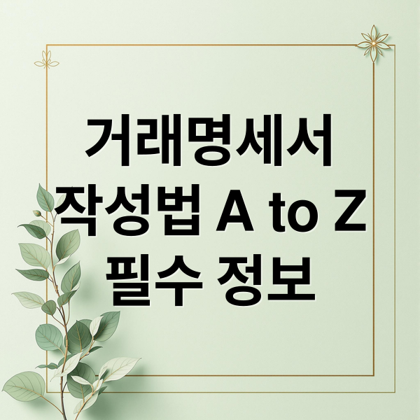 거래명세서
작성법 A to Z
필수 정보 (거래명세서 양식)