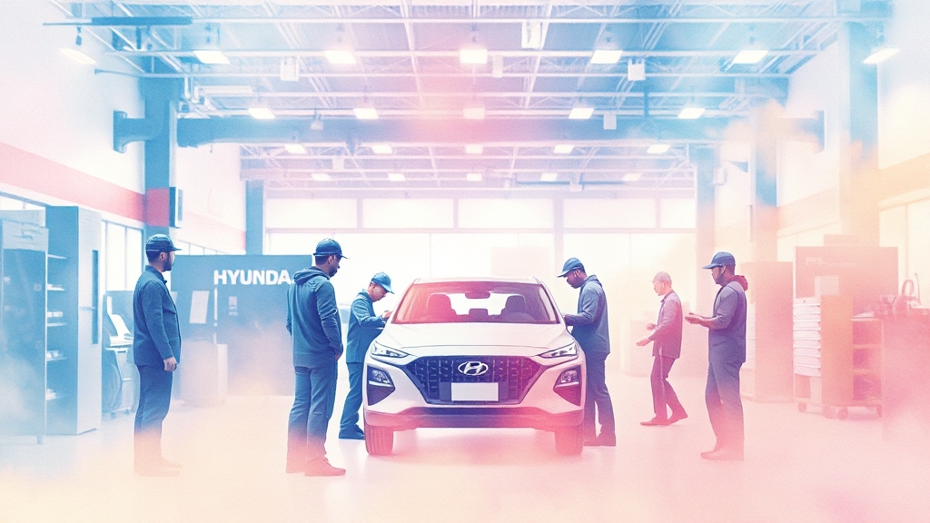 직영 vs 블루핸즈: 서비스 네트워크 비교 (watercolor 스타일)