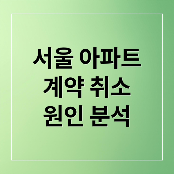 서울 아파트
계약 취소
원인 분석 (서울 아파트 계약 취소)