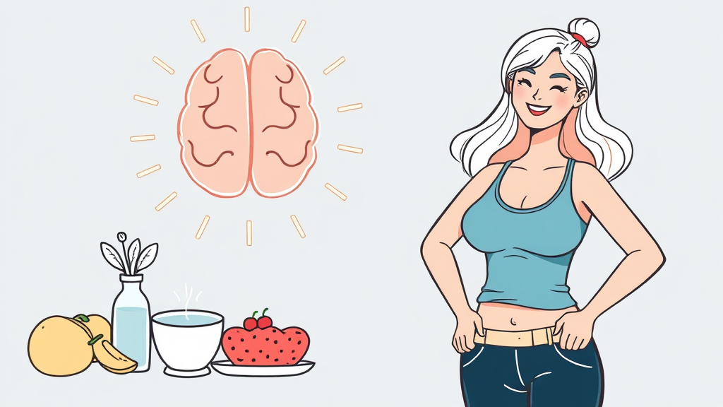 위고비 효과 및 작용 원리 (illustration 스타일)