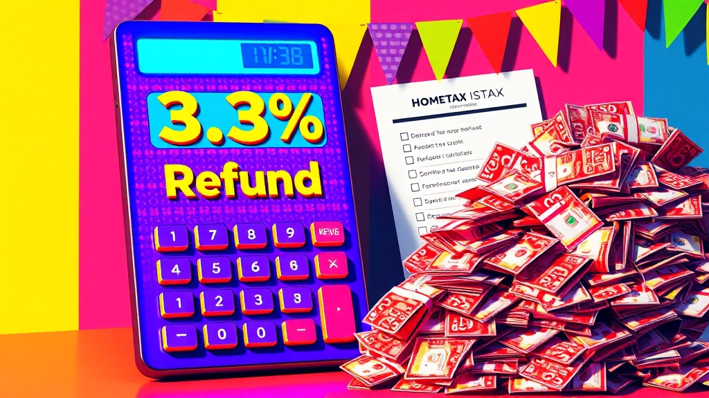 3.3% 환급금, 계산하고 신청하기 (popart 스타일)