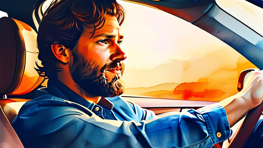 실제 사고 사례로 보는 운전자 보험의 역할 (watercolor 스타일)