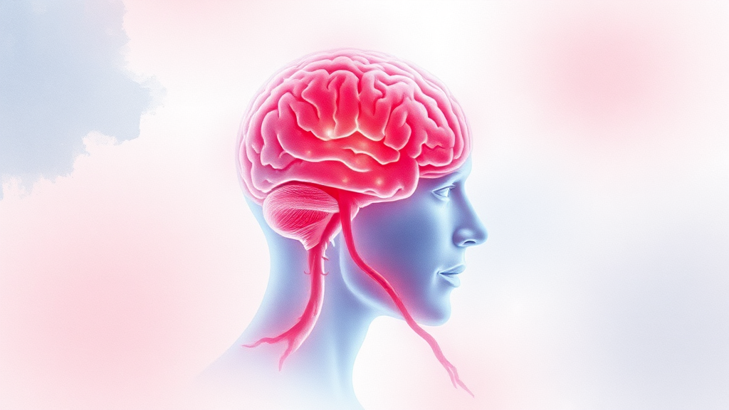 뇌경색 주요 증상 및 자가 진단 (watercolor 스타일)