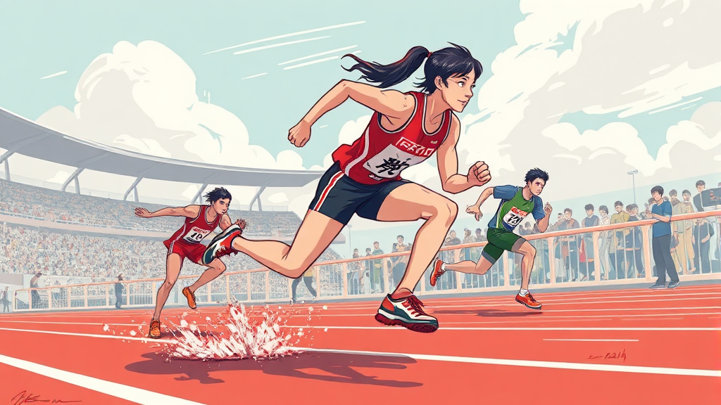 준결승에서의 어려움 극복과 결승 진출 과정 (illustration 스타일)