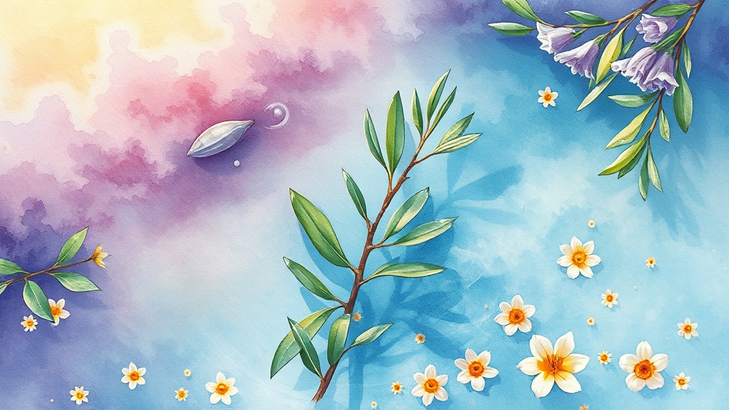 베르가못 주요 효능 (watercolor 스타일)