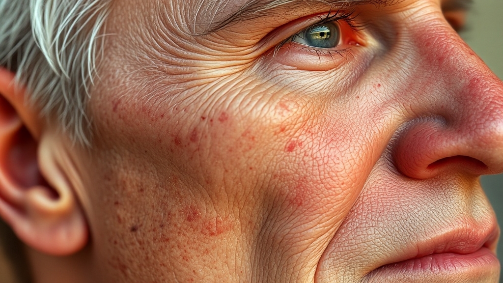 피지선 증식증 원인 (realistic 스타일)