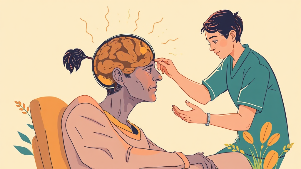 소뇌위축증 치료 및 관리 (illustration 스타일)