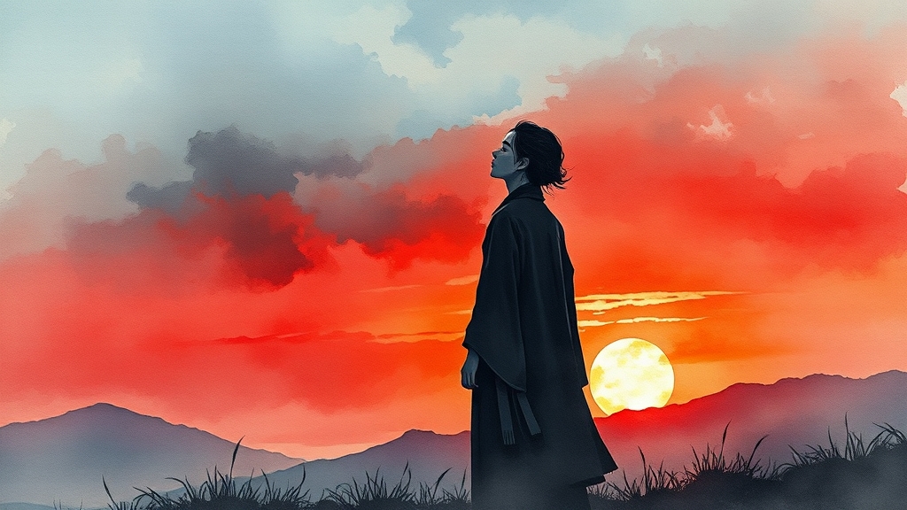 ‘님’의 의미: 초월적 대상 (watercolor 스타일)