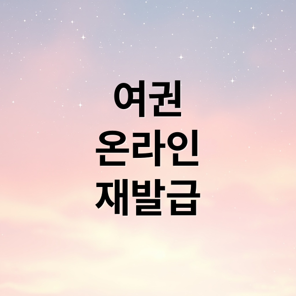 여권온라인재발급 (여권 재발급)