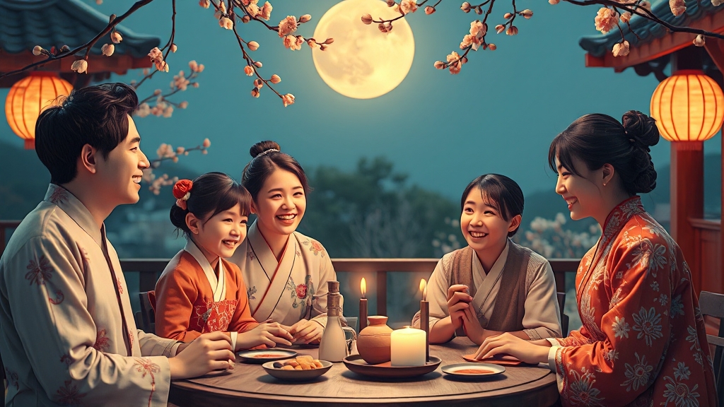 따뜻한 추석 덕담 (realistic 스타일)