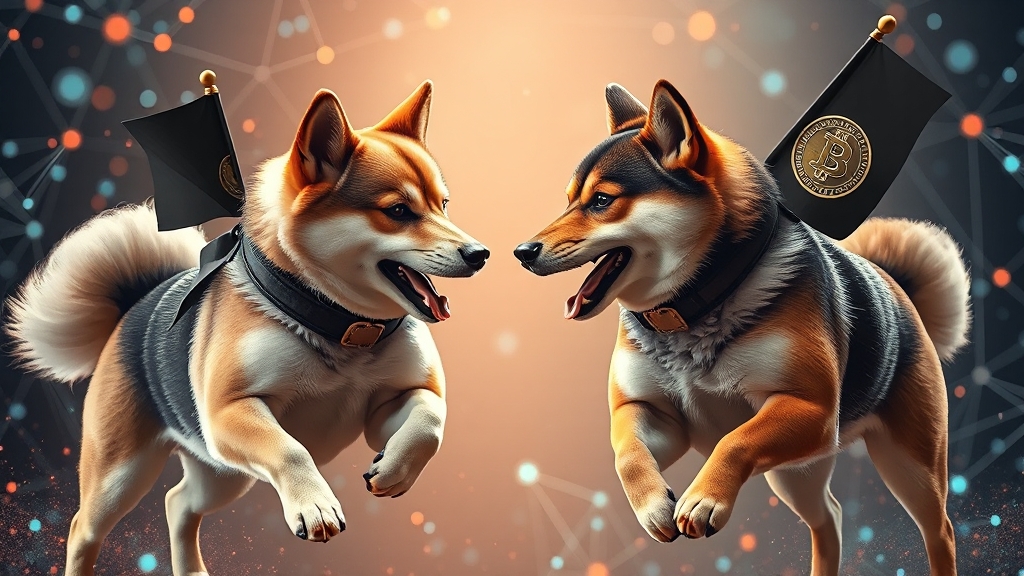 시바이누 vs 도지코인 (realistic 스타일)