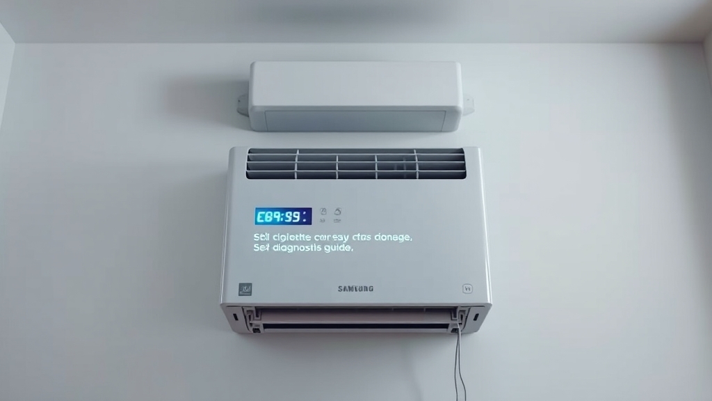 삼성 에어컨 에러 코드 및 자가 진단 (realistic 스타일)