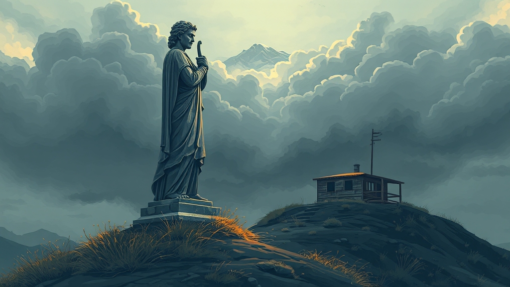 날씨 예보 조각상, 과학적 근거는? (illustration 스타일)