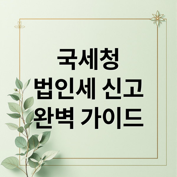 국세청
법인세 신고
완벽 가이드 (국세청 법인세)