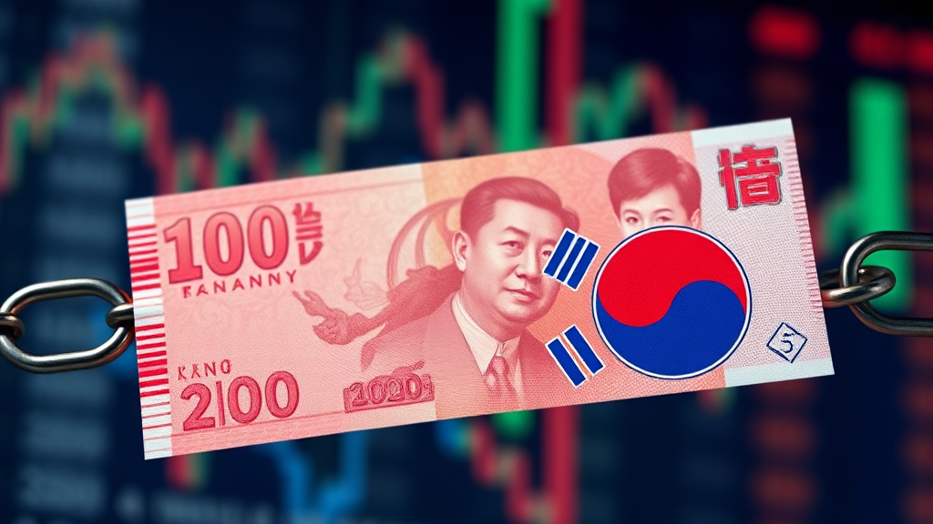 위안화와 원화의 연동성 (realistic 스타일)