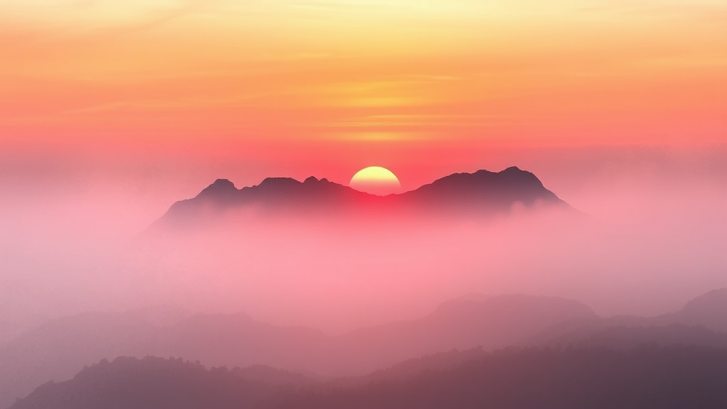 무녀도 일출 명당 (watercolor 스타일)