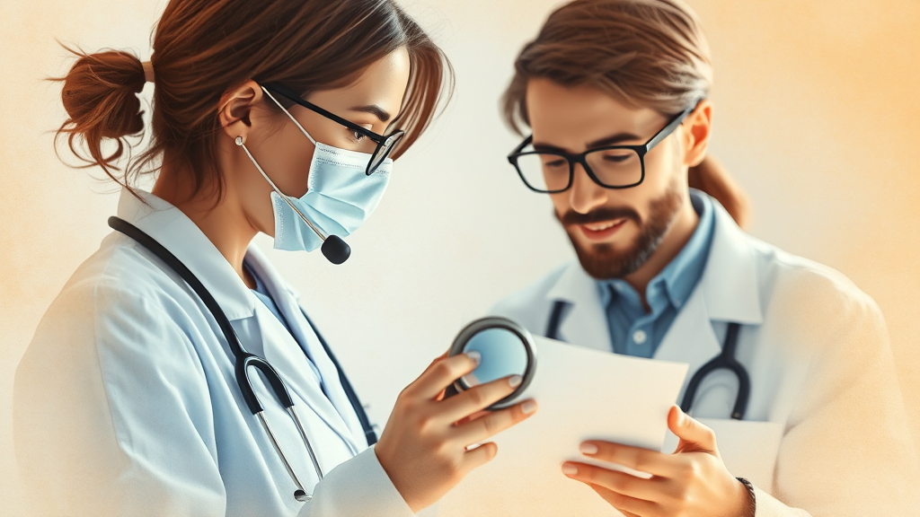 비대면 진료 시 주의사항 (watercolor 스타일)