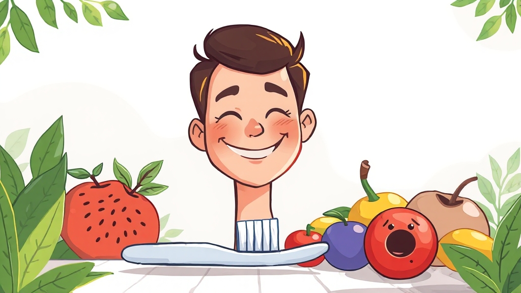 잇몸 들림 예방, 생활 습관 (cartoon 스타일)