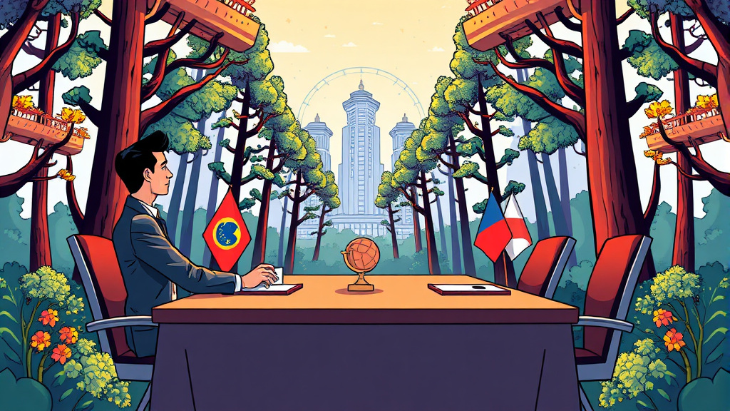 경제 협력 논의 (cartoon 스타일)