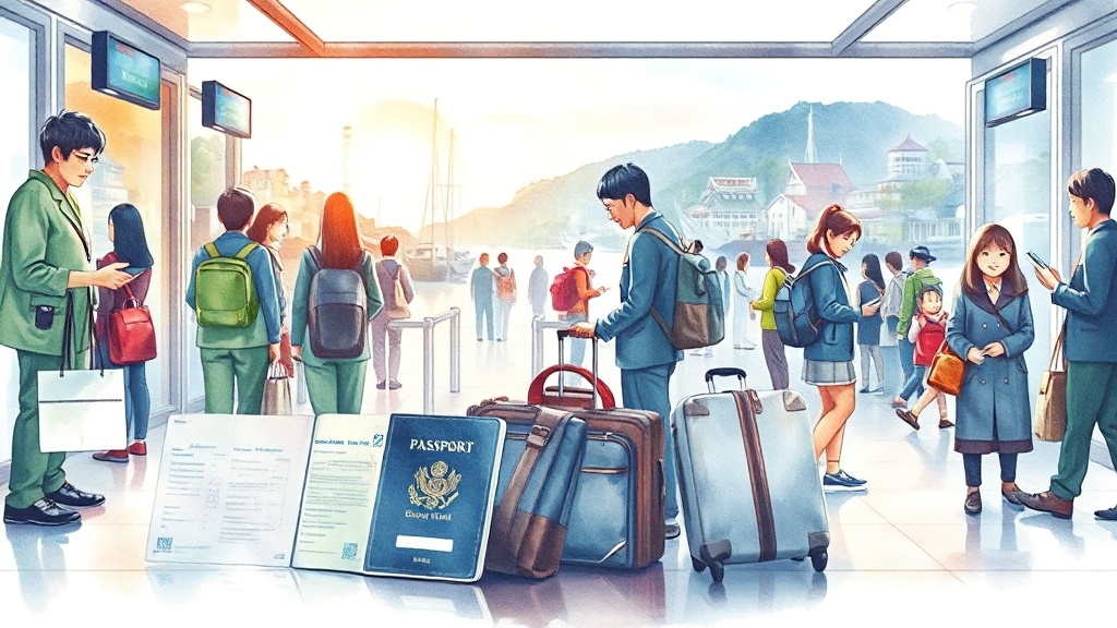 출국 & 입국, 막힘없이 통과하는 법 (watercolor 스타일)