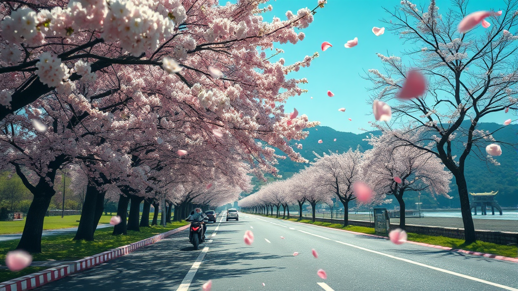 드라이브부터 산책까지, 벚꽃백리길 완벽 가이드 (realistic 스타일)