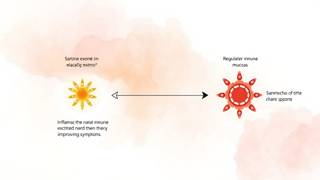 비염 개선을 위한 삼백초추출물의 작용 원리 (watercolor 스타일)