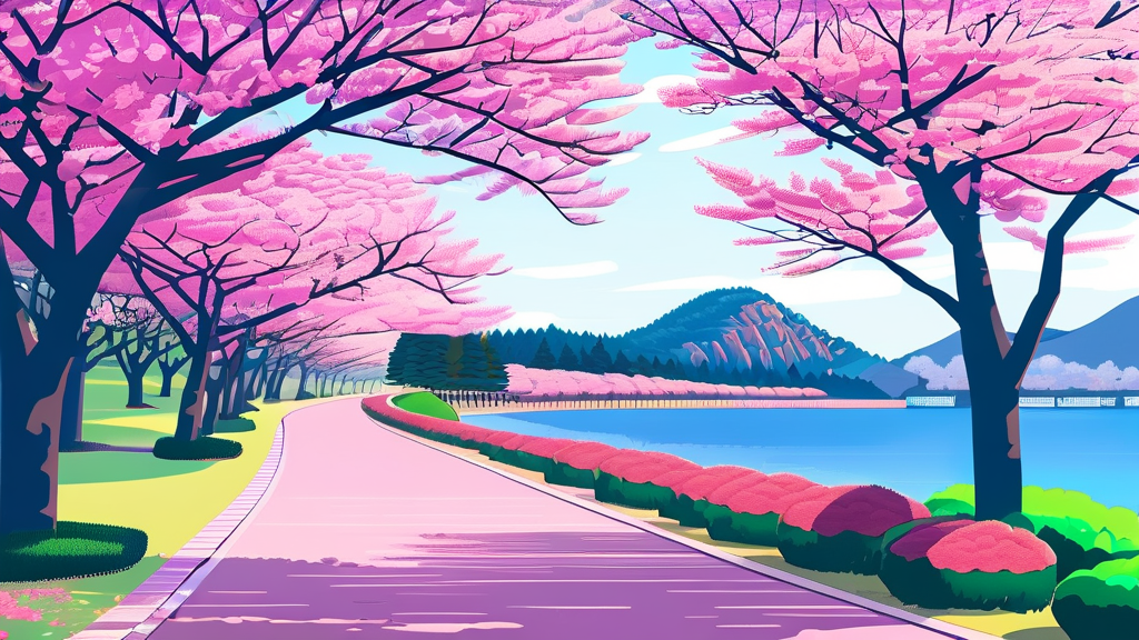 경주 벚꽃 명소 추천: 대릉원 돌담길부터 보문관광단지까지 (cartoon 스타일)