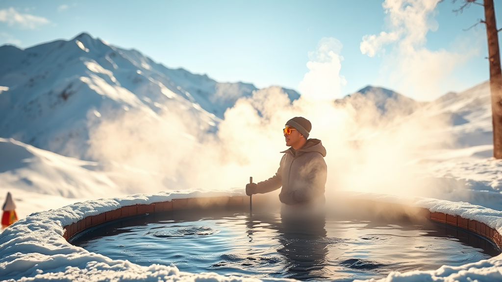 온천 vs 스키, 당신의 선택은? (realistic 스타일)