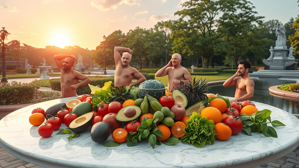 건강한 식단과 운동 (realistic 스타일)