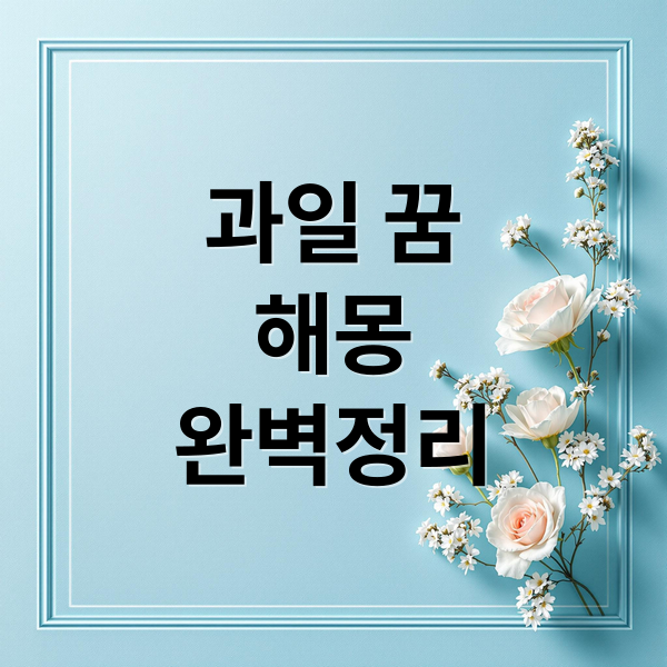 과일 꿈
해몽
완벽정리 (과일 꿈 해몽)