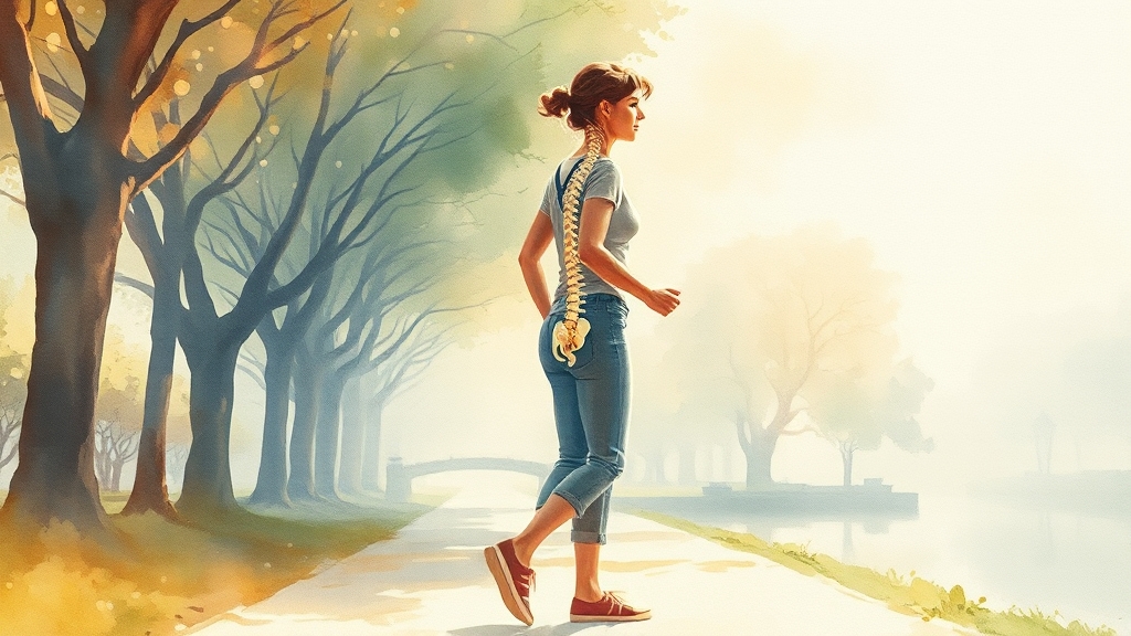 척추전방전위증, 장기 관리와 완치 가능성은? (watercolor 스타일)