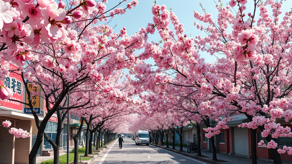 하동 매화거리 vs 청계천 매화거리: 개화 시기 완벽 분석 (realistic 스타일)