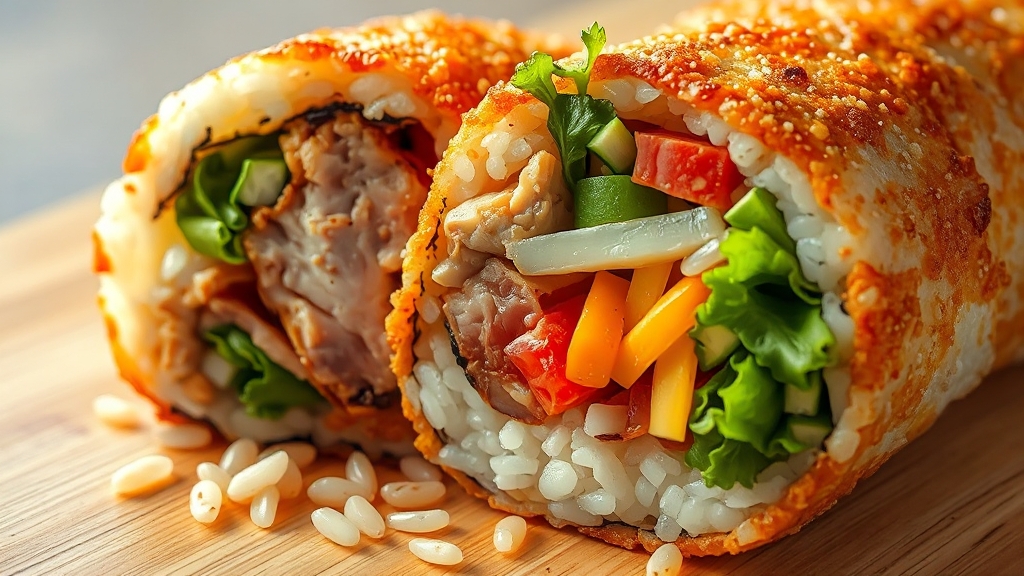 돈까스 김밥 재료 준비하기 (realistic 스타일)